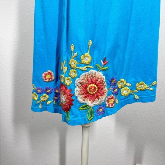 Vintage Johnny Was Turquoise tunic dress ▪️Size Small  100% Cotton - Picture 6 of 7